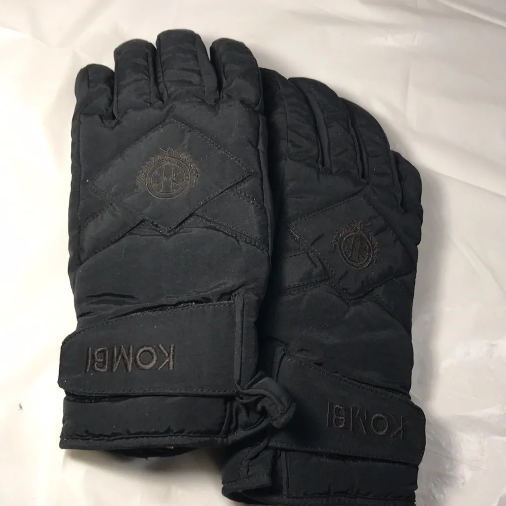 Kombi Women’s Vintage Black Ski Snowboarding Thinsulated Leather Palms Gloves